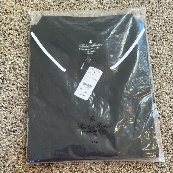 NWT Brooks Brothers Performance Series black polo size XXL - Picture 2 of 7